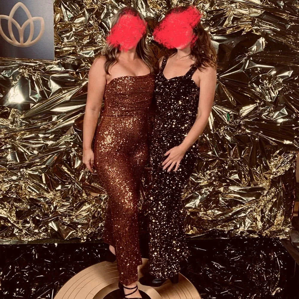 Sequin Black Jumpsuit - Picture 3 of 3